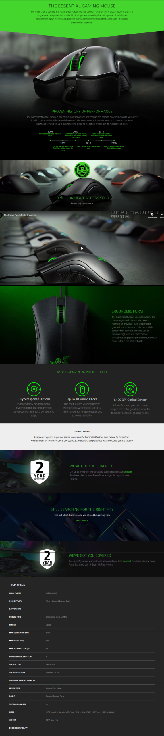 Razer DeathAdder Essential Gaming Mouse